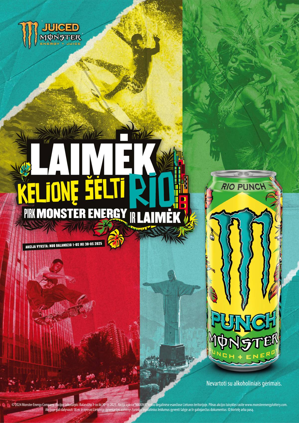 Laimėk kelionė šėlti Rio! Pirk Monster Energy ir laimėk!
