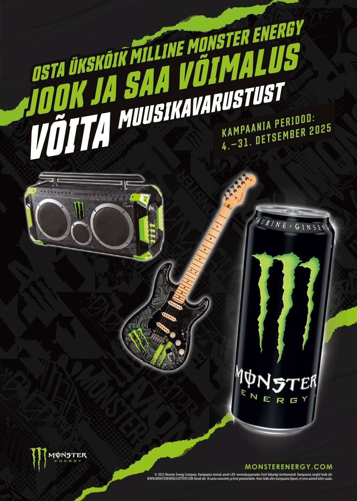 Osta ükskõik milline Monster Energy jook ja saa võimalus võita muusikavarustust!